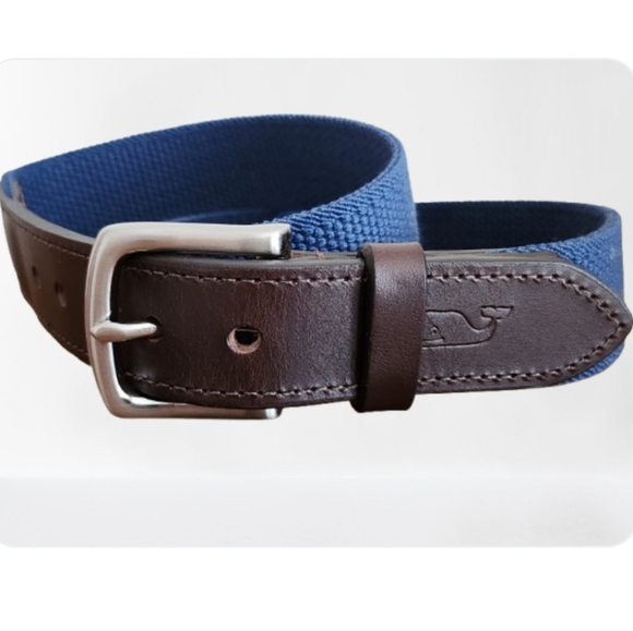 Vineyard Vines Accessories - Vineyard Vines Belt Leather Trim Solid Brass Buckle Size 30